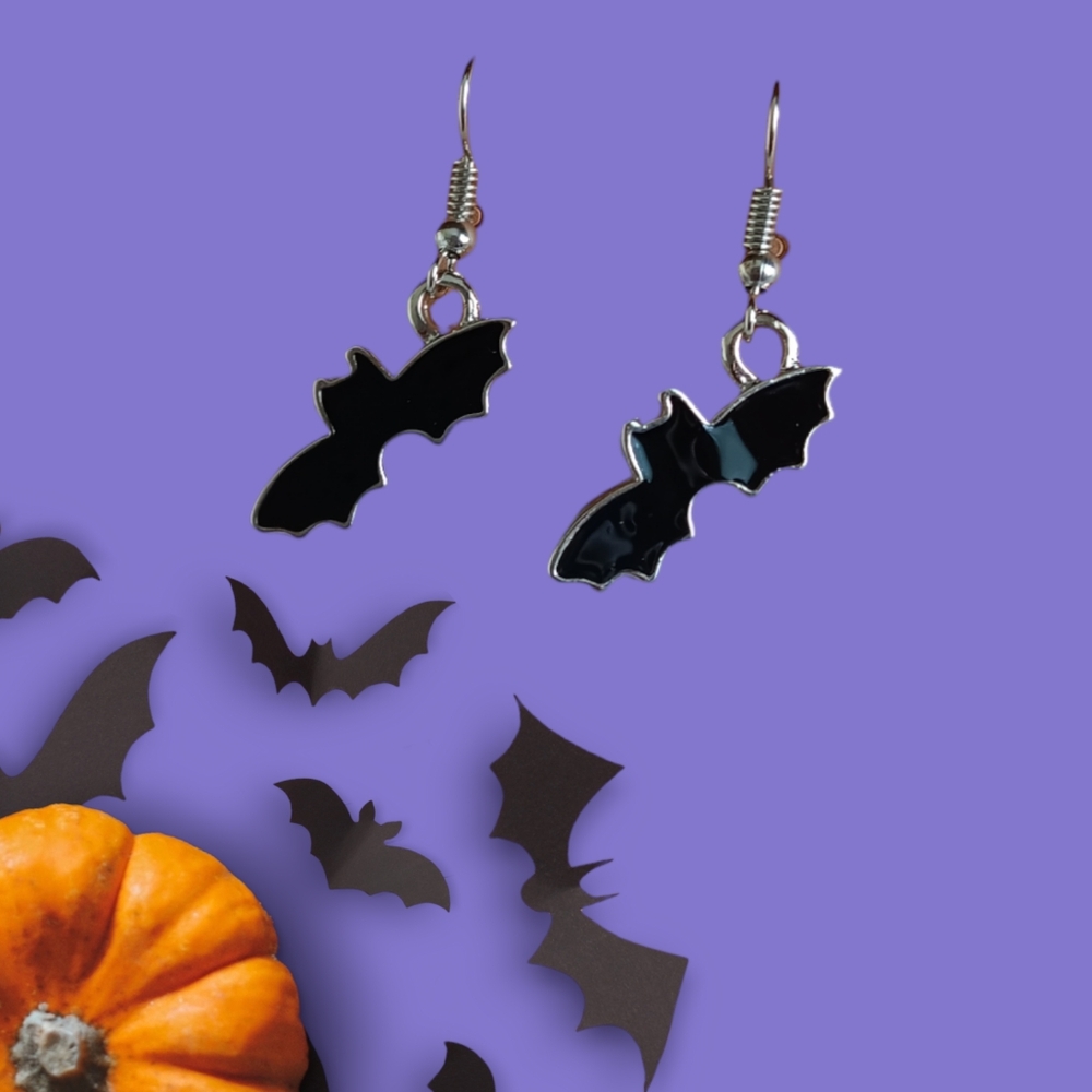 Bat Earrings - Picture 2 of 7